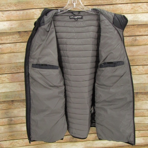 Karl Lagerfeld Black Hooded Puffer Jacket Men's XXL - Picture 13 of 16
